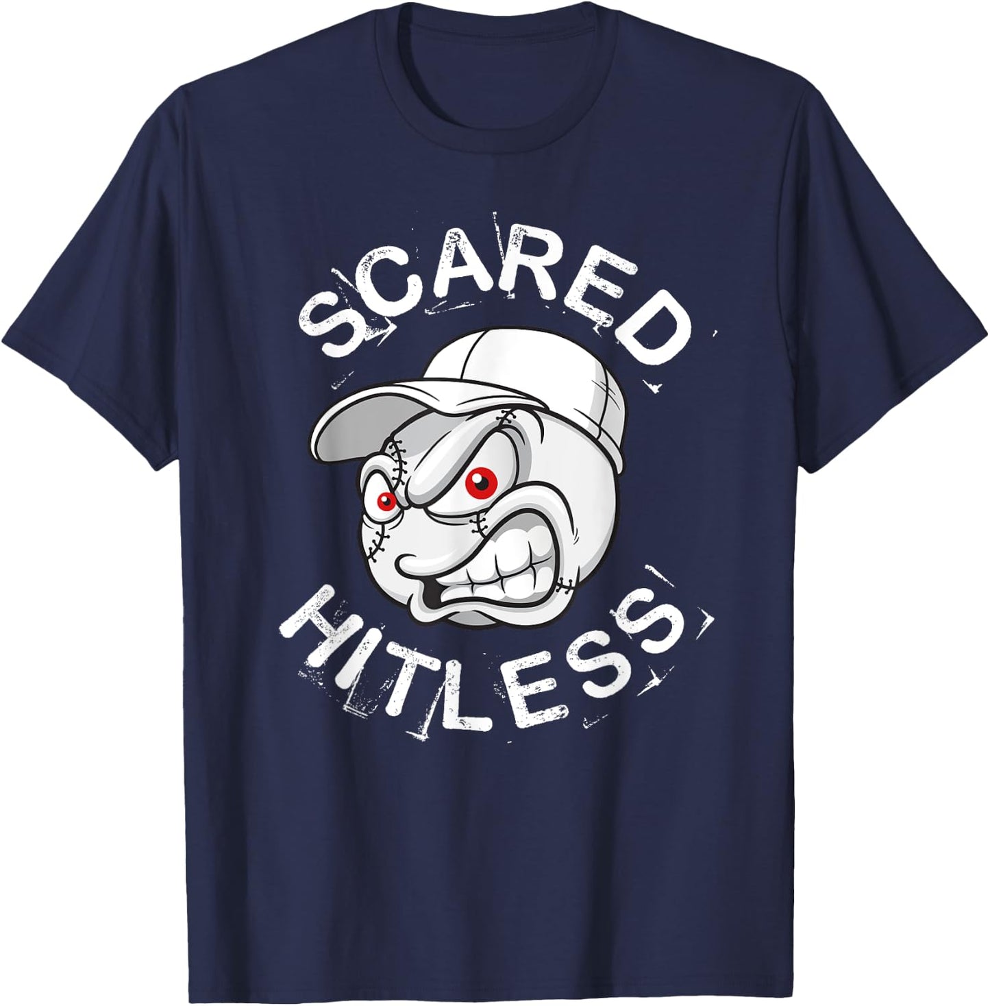 Scared Hitless - Beer League Baseball Or Softball Team T-Shirt - T-Shirt | Navy