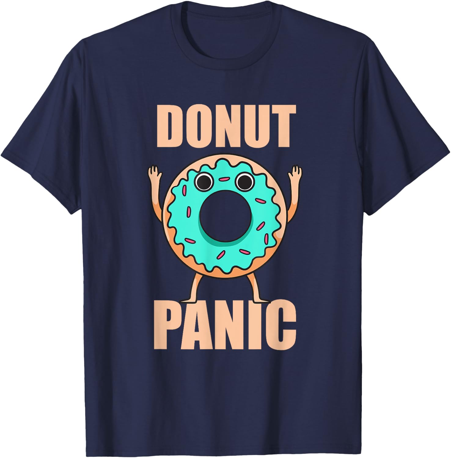 Donuts Donut Panic Funny Donuts T-Shirt - T-Shirt | Navy