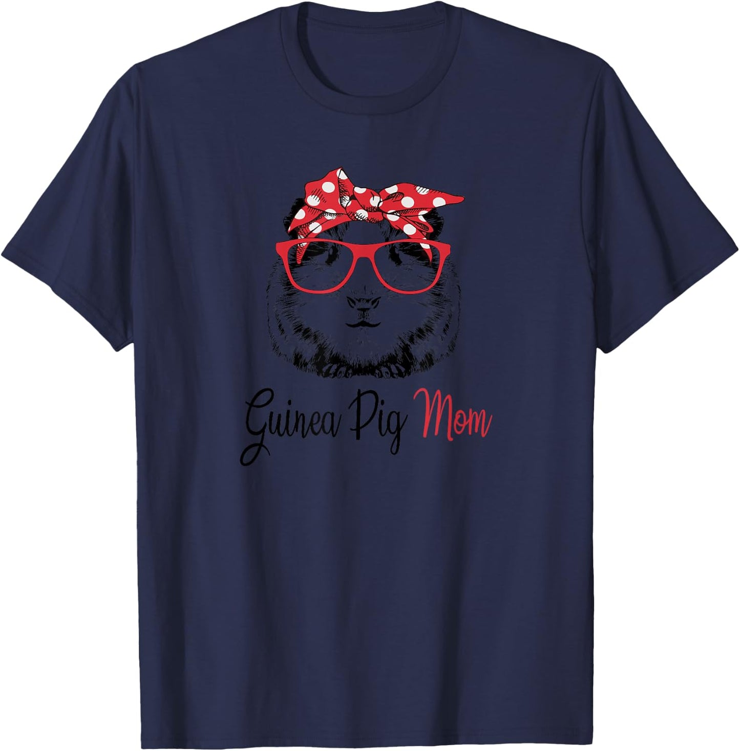 & Girls Kids Cute Wheek Lover Mama Guinea Pig Mom T-Shirt - T-Shirt | Navy