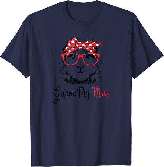 & Girls Kids Cute Wheek Lover Mama Guinea Pig Mom T-Shirt - T-Shirt | Navy