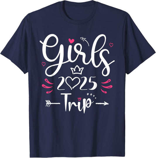 Girls Trip 2025 Shirt Girls Trip 2025 Summer Vacation Lovers T-Shirt - T-Shirt | Navy