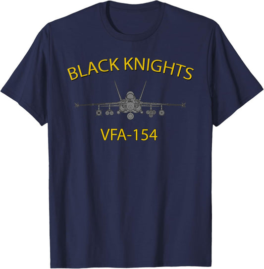 VFA-154 "Black Knights" Squadron F-18 Super Hornet T-Shirt - T-Shirt | Navy