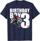 3 Years Old Birthday Boy Family Matching Motorcycle Biker T-Shirt - T-Shirt | Navy
