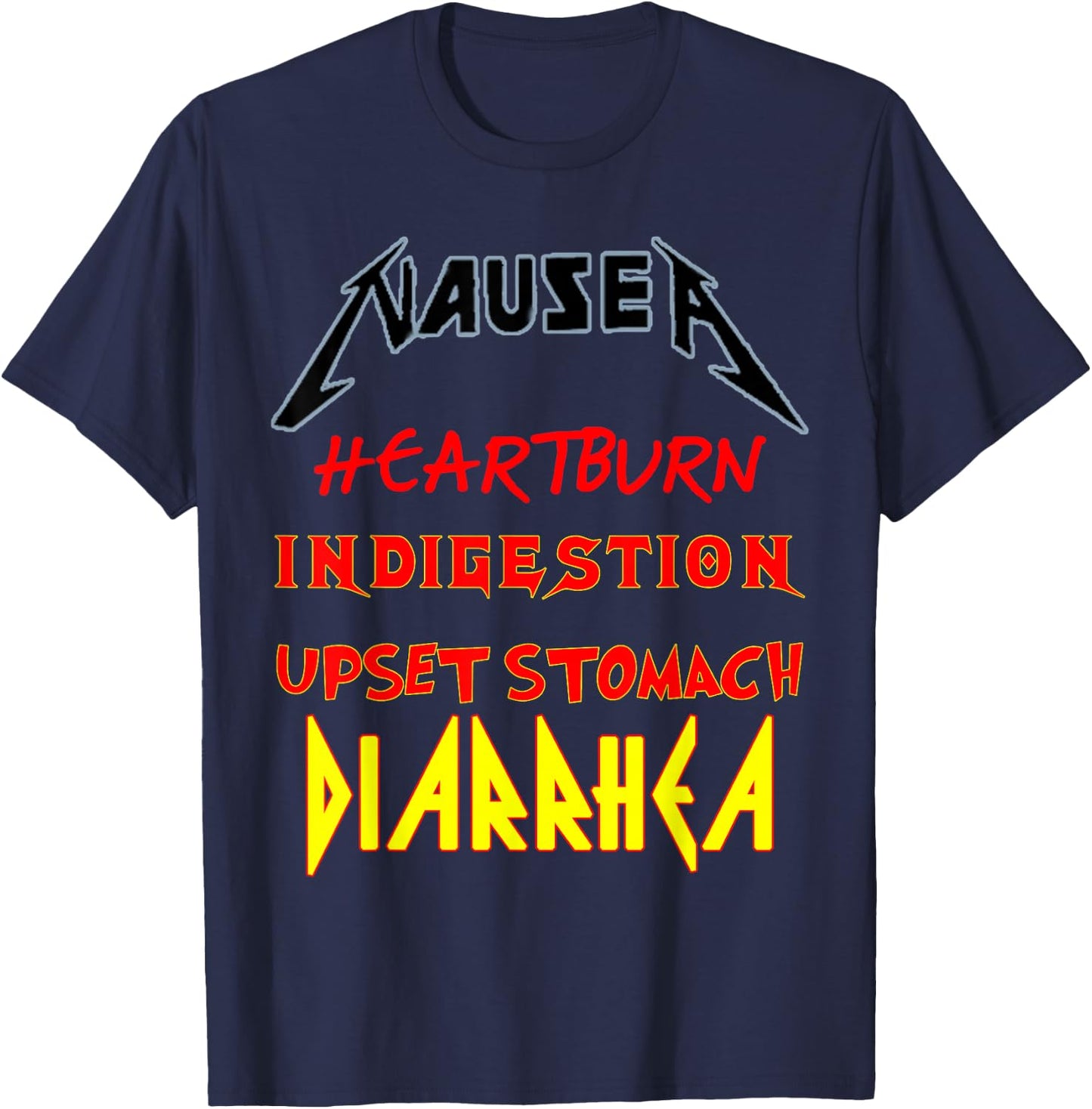 gastric complaints funny perfect Nausea band T-Shirt - T-Shirt | Navy