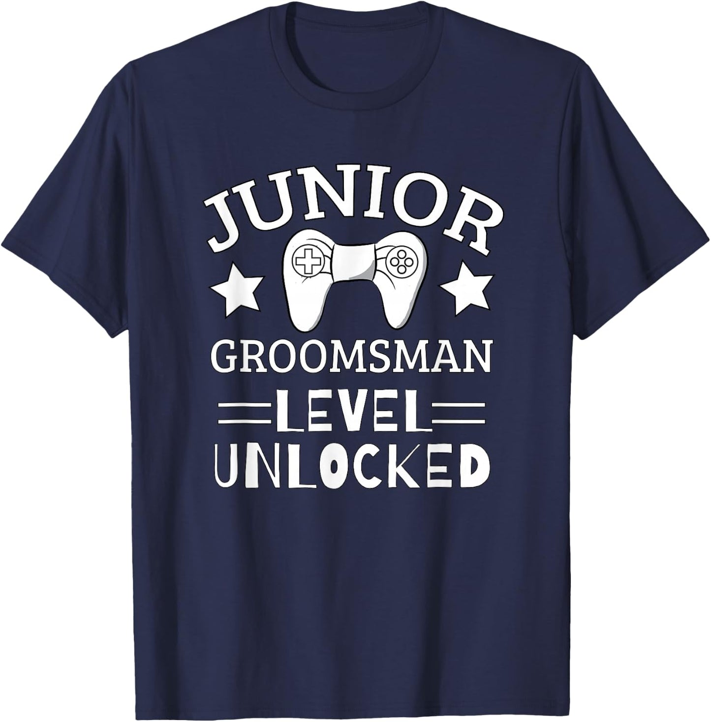 Cute Junior Groomsman Gaming Wedding Party Jr Boys Gift T-Shirt - T-Shirt | Navy