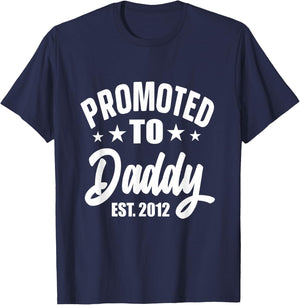 Promoted To Daddy Promoted To Daddy Vintage Dad 2012 Father T-Shirt - T-Shirt | Navy