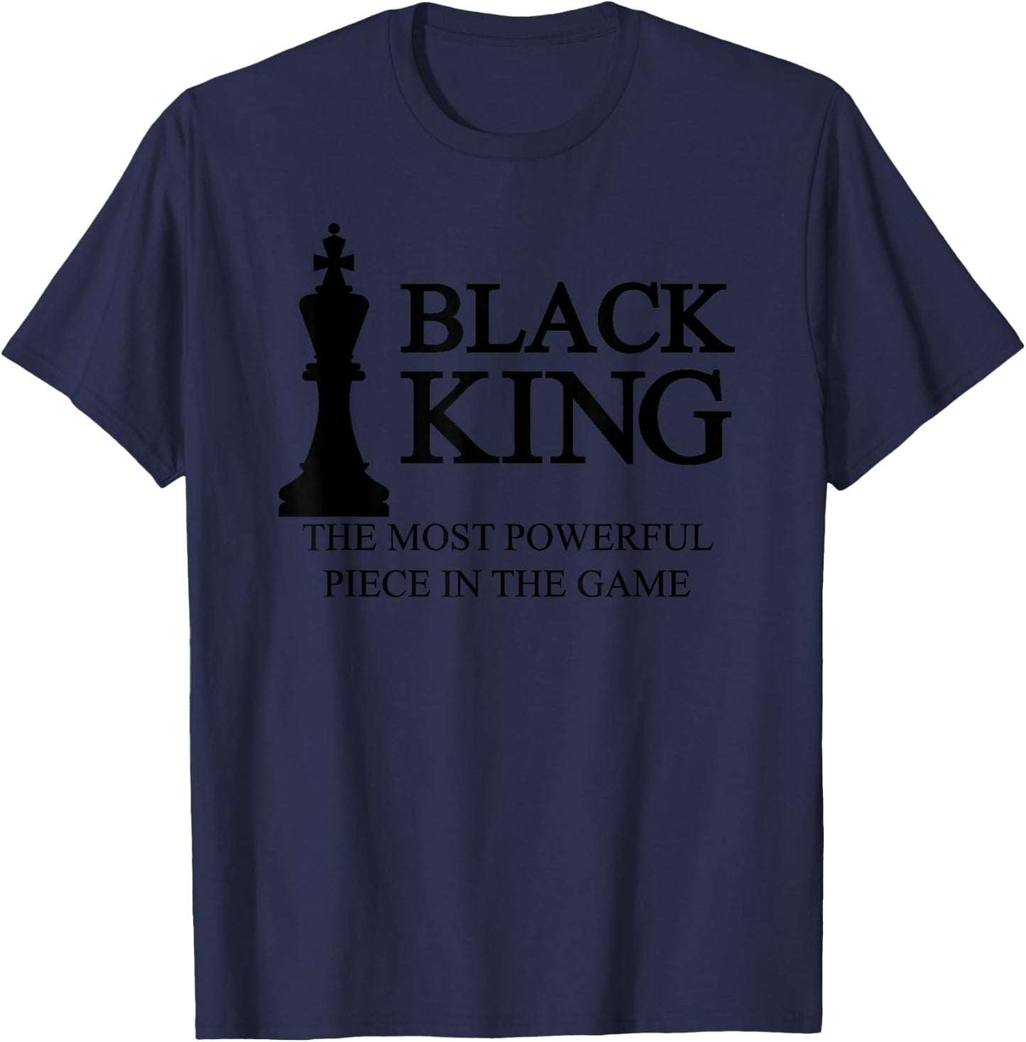 Black King Most Powerful Chess African American T-Shirt - T-Shirt | Navy