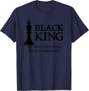 Black King Most Powerful Chess African American T-Shirt - T-Shirt | Navy