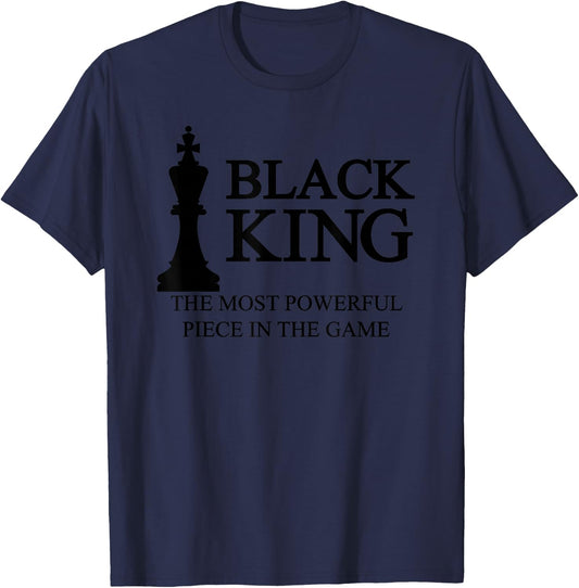 Black King Most Powerful Chess African American T-Shirt - T-Shirt | Navy
