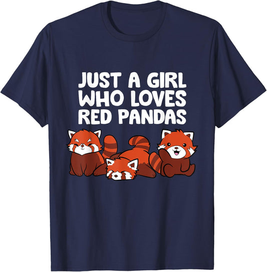 Just a Girl Who Loves Red Pandas T-Shirt - T-Shirt | Navy