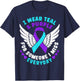 Suicide Prevention Awareness I Wear Teal And Purple Ribbon T-Shirt - T-Shirt | Navy