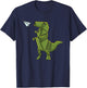 Origami Dinosaur Shirt - Origami T-Rex Flying Paper Airplane T-Shirt - T-Shirt | Navy