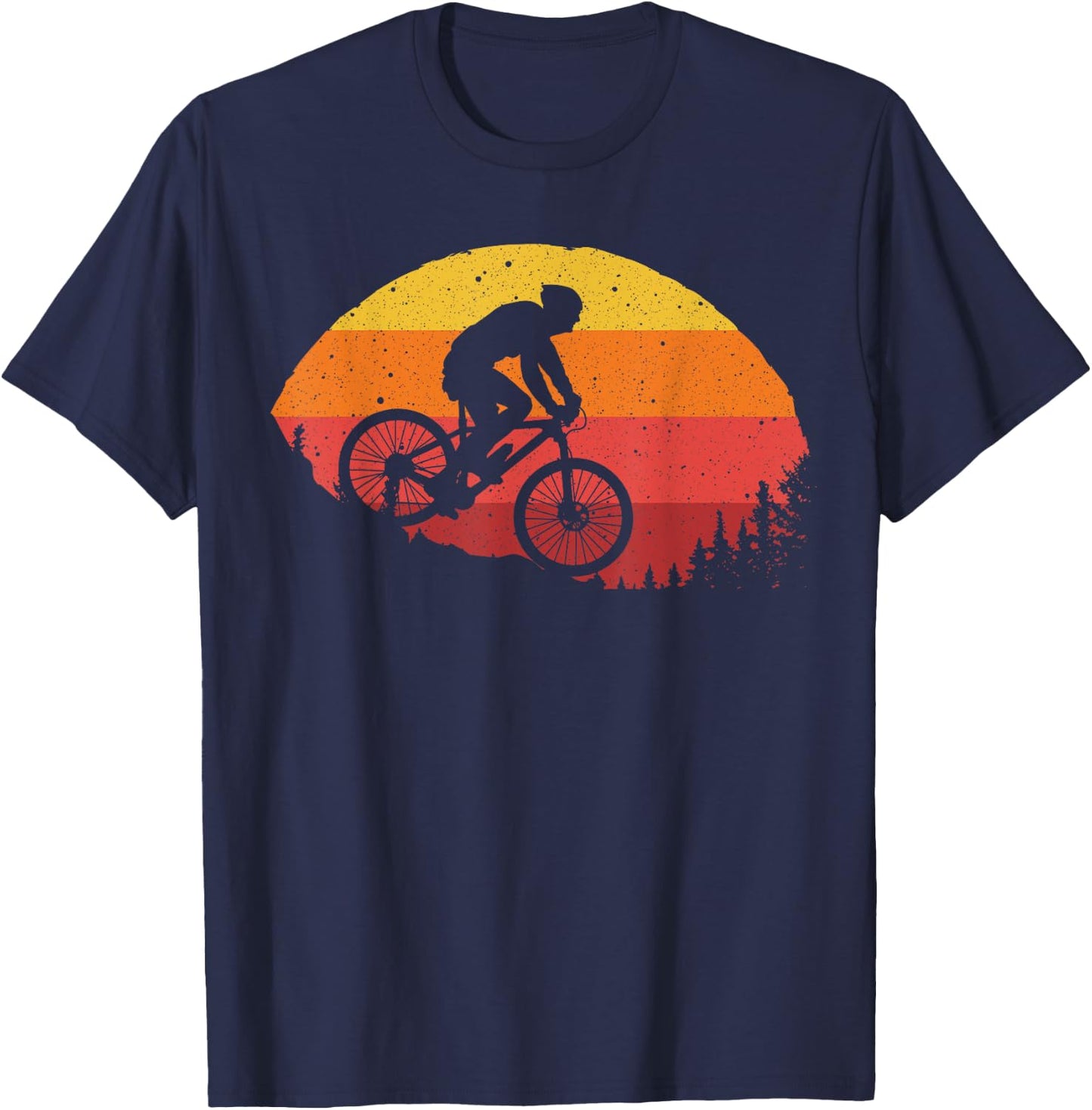 Cool Mountain Biking Women Vintage Cycling MTB Biker T-Shirt - T-Shirt | Navy