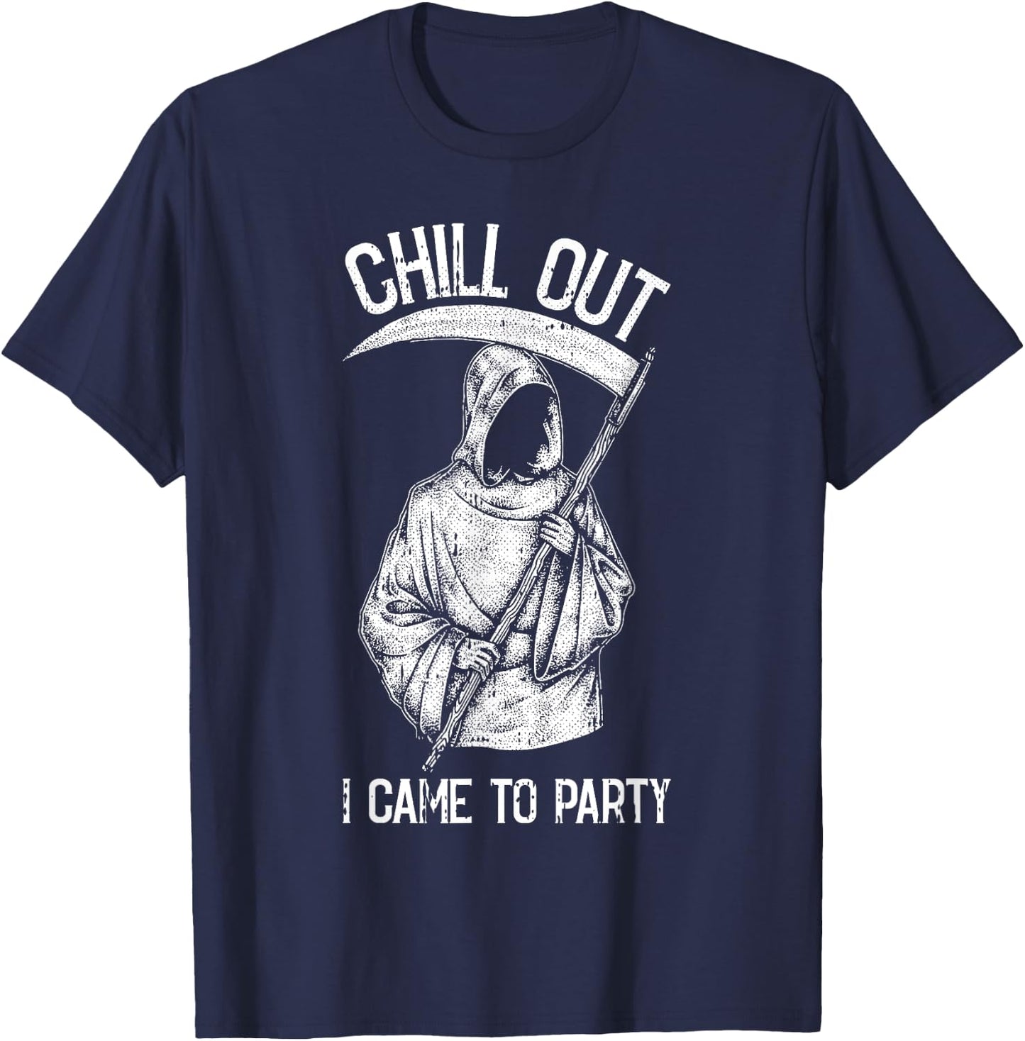 I Came To Party Lazy Halloween Costume Funny Grim Reaper T-Shirt - T-Shirt | Navy