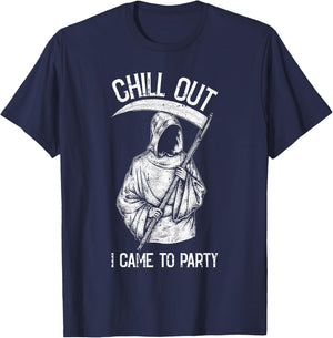I Came To Party Lazy Halloween Costume Funny Grim Reaper T-Shirt - T-Shirt | Navy