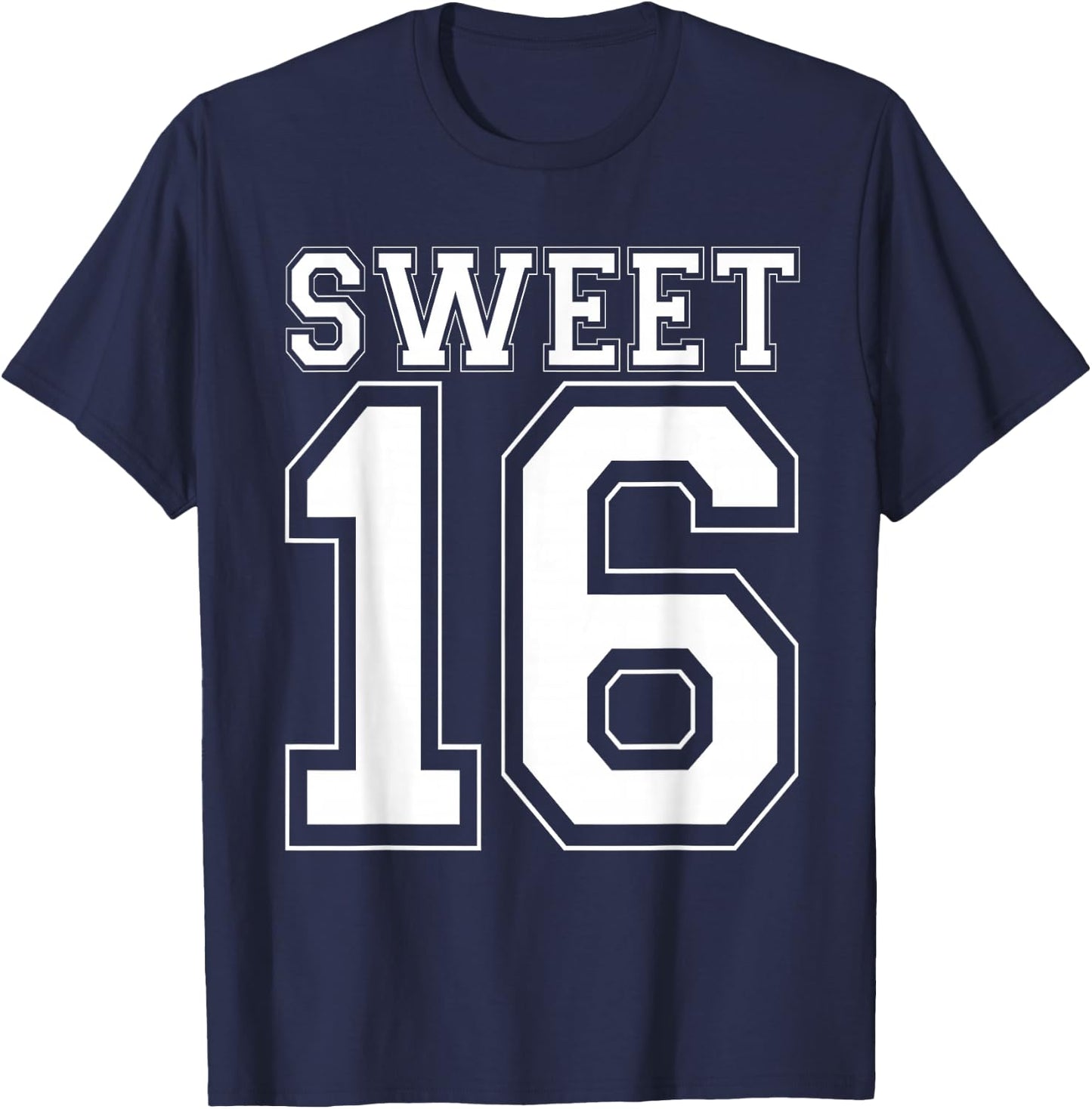 16th Birthday Gift Teen Sweet Sixteen 16 Varsity T-Shirt - T-Shirt | Navy