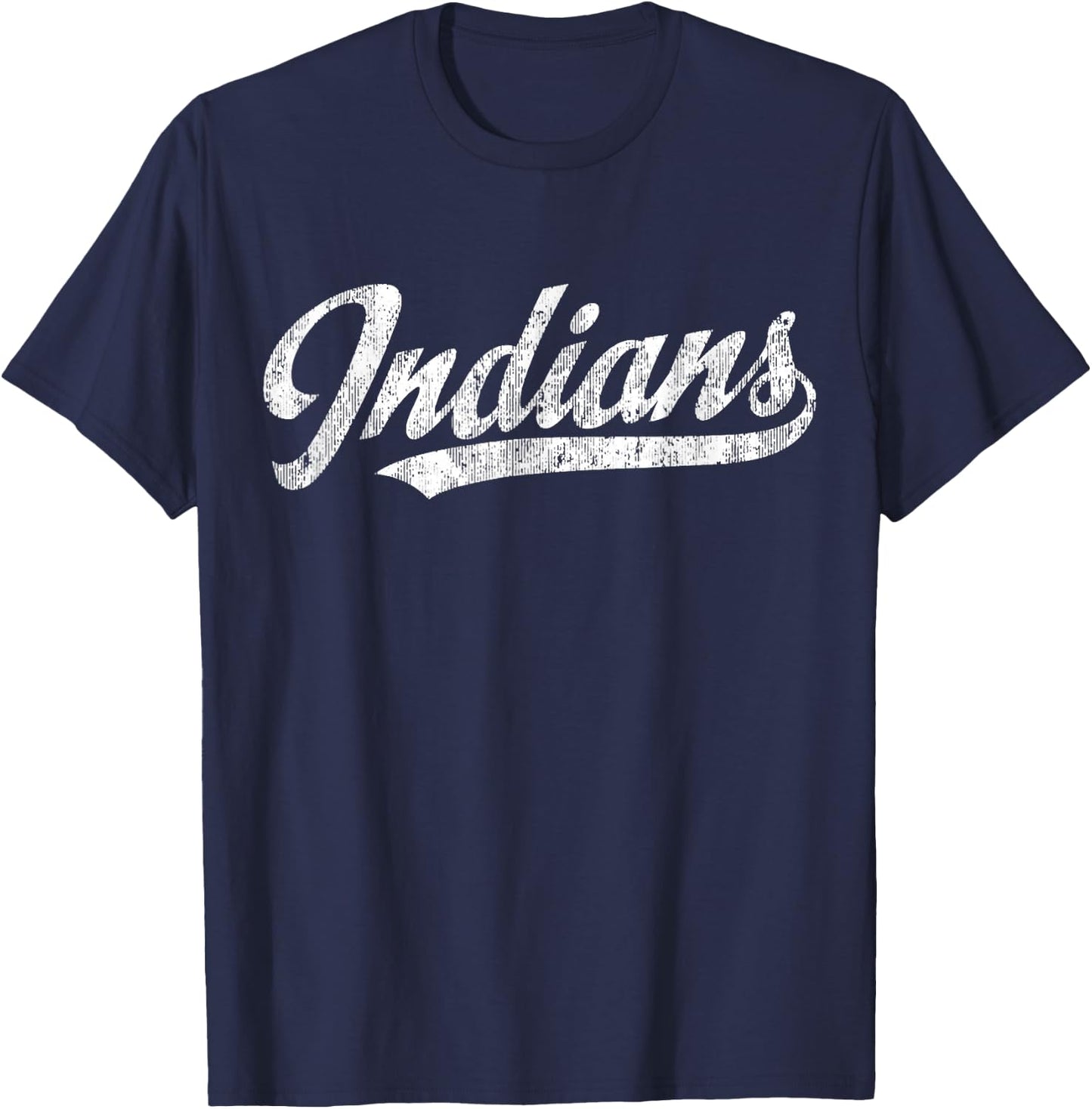 Indians T Shirt Vintage Sports Name Design T-Shirt - T-Shirt | Navy