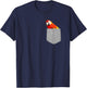 Fake Pocket Red Macaw Parrot Funny Bird Cool Novelty T-Shirt - T-Shirt | Navy