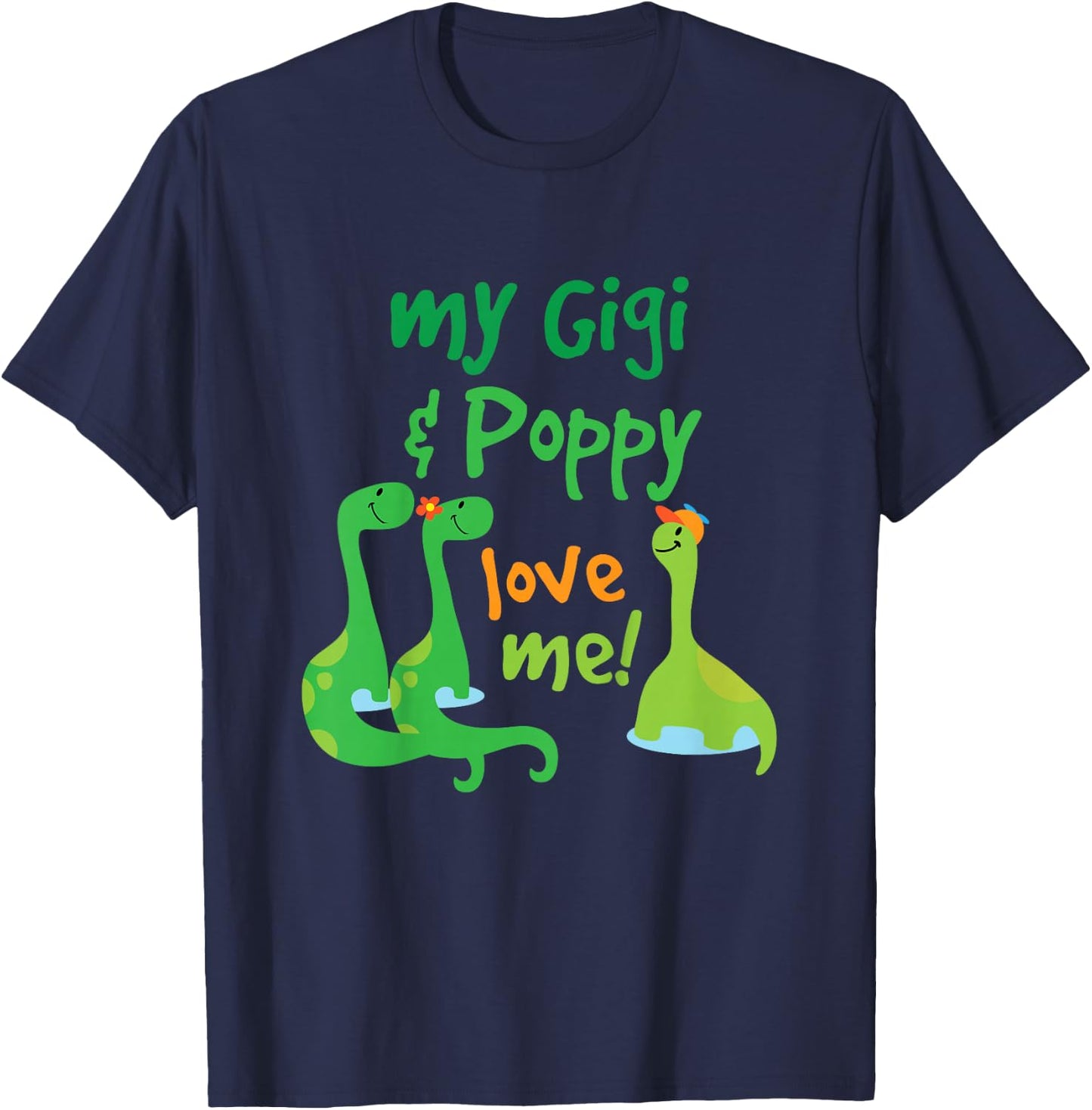 Kids Gigi and Poppy Love Me Grandson Dinosaur T-Shirt - T-Shirt | Navy