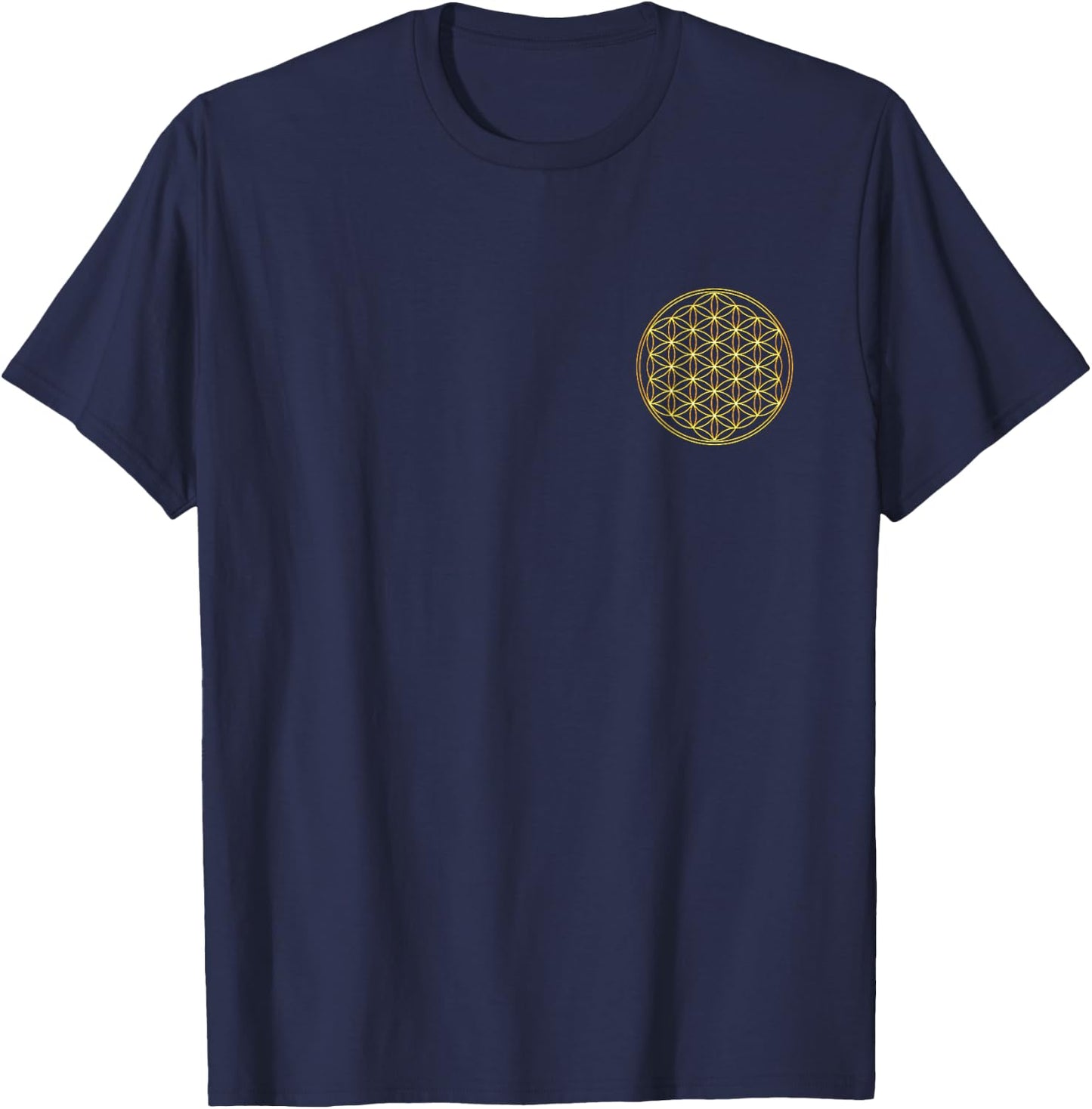 Flower of Life, Sacred Geometry, Yoga, Flower of Life T-Shirt - T-Shirt | Navy