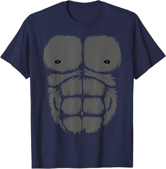Gorilla Chest Belly Boy Girl Monkey Costume Kids Fancy Dress T-Shirt - T-Shirt | Navy