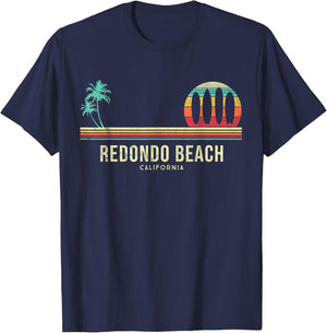 California Surf Redondo Beach Vintage Surfer T-Shirt - T-Shirt | Navy