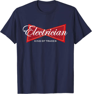 Electrician King of Trades Funny Gift T-Shirt - T-Shirt | Navy