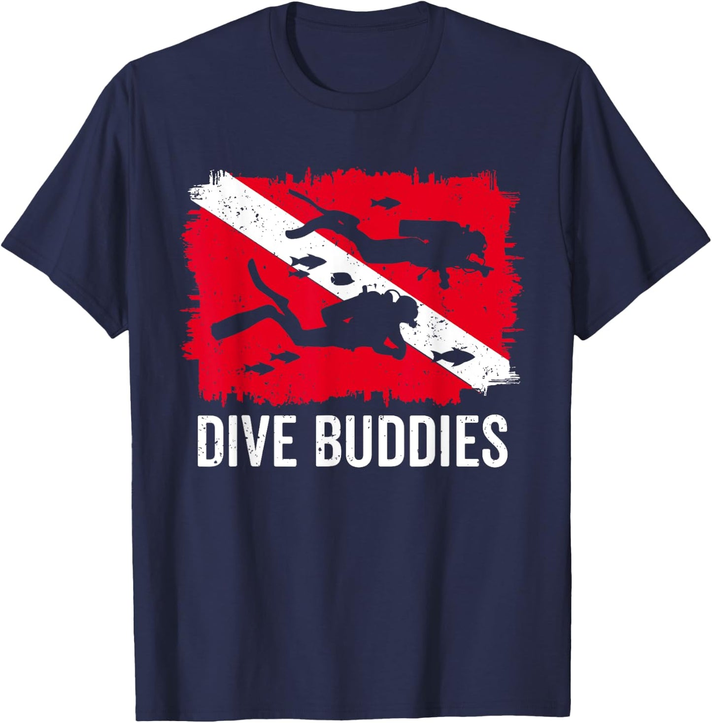 Scuba Diving Flag Shirts Men Women Dive Buddy Vintage Diving T-Shirt - T-Shirt | Navy
