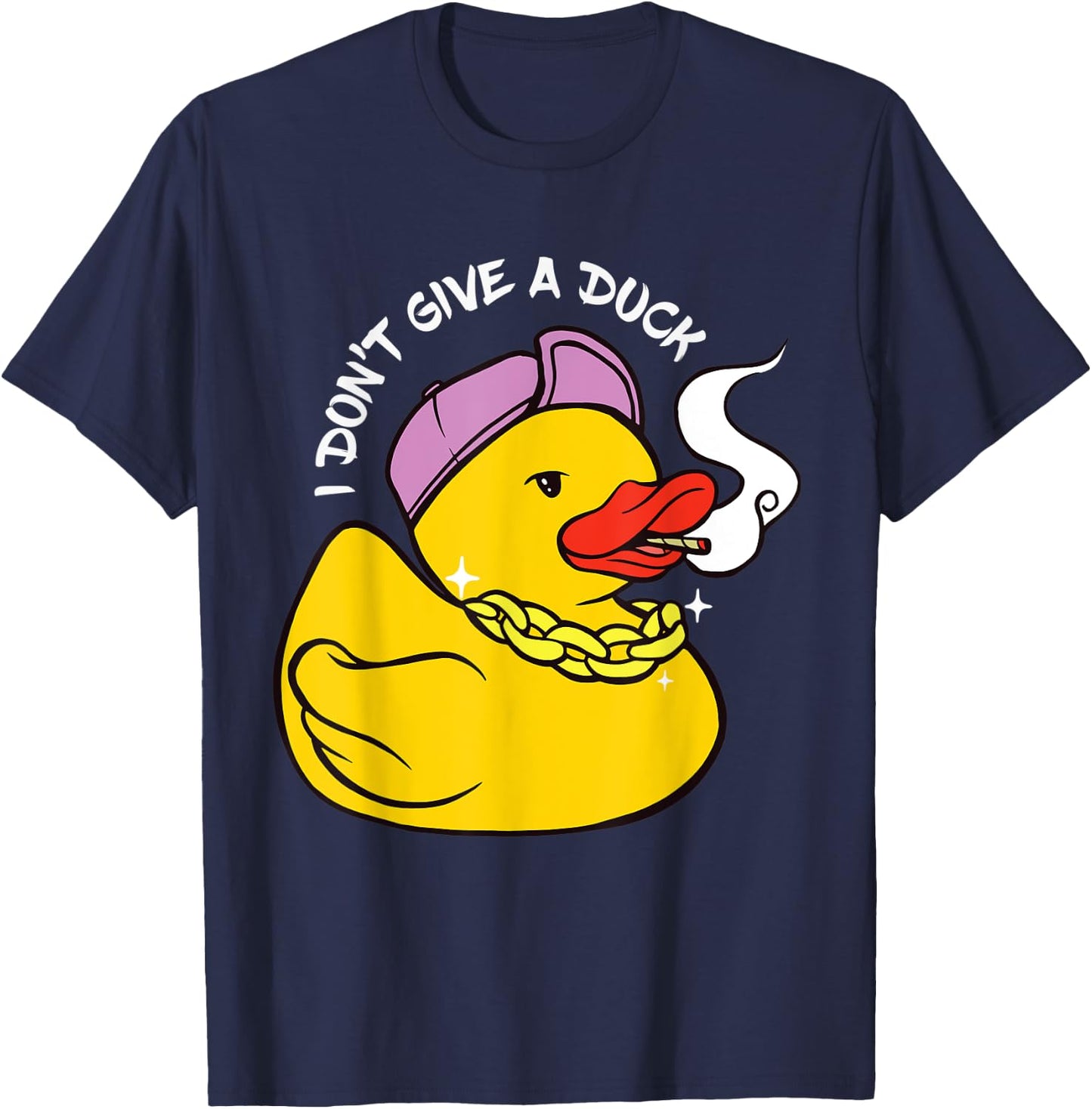 Rubber Duck Cool Duck Smoking Duck Funny Rubber Duck Lover T-Shirt - T-Shirt | Navy