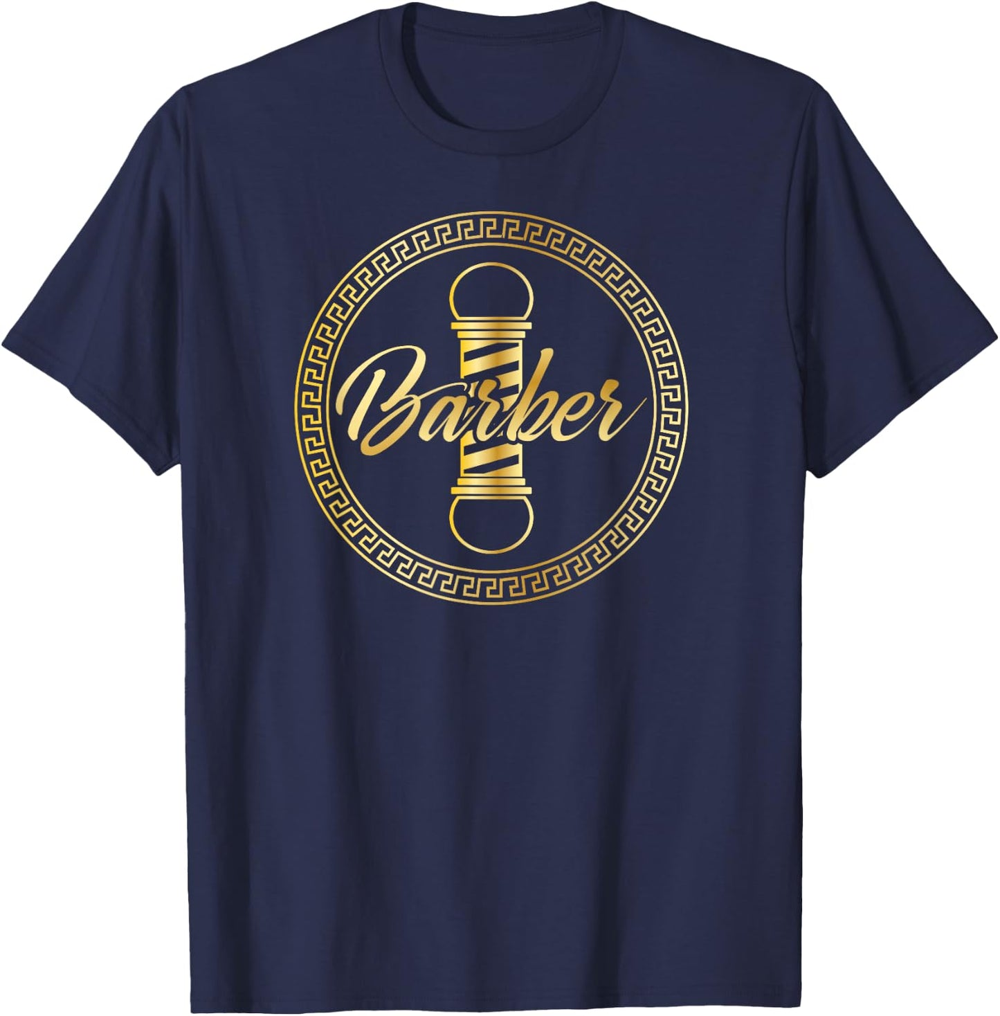 Barbering Logo Barbershop Hairdresser School Graduation Gift T-Shirt - T-Shirt | Navy