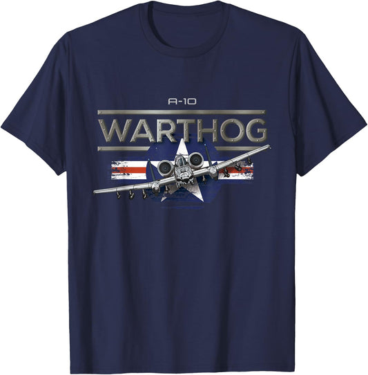 USA Military Warbird Military Airplane warthog T-Shirt - T-Shirt | Navy