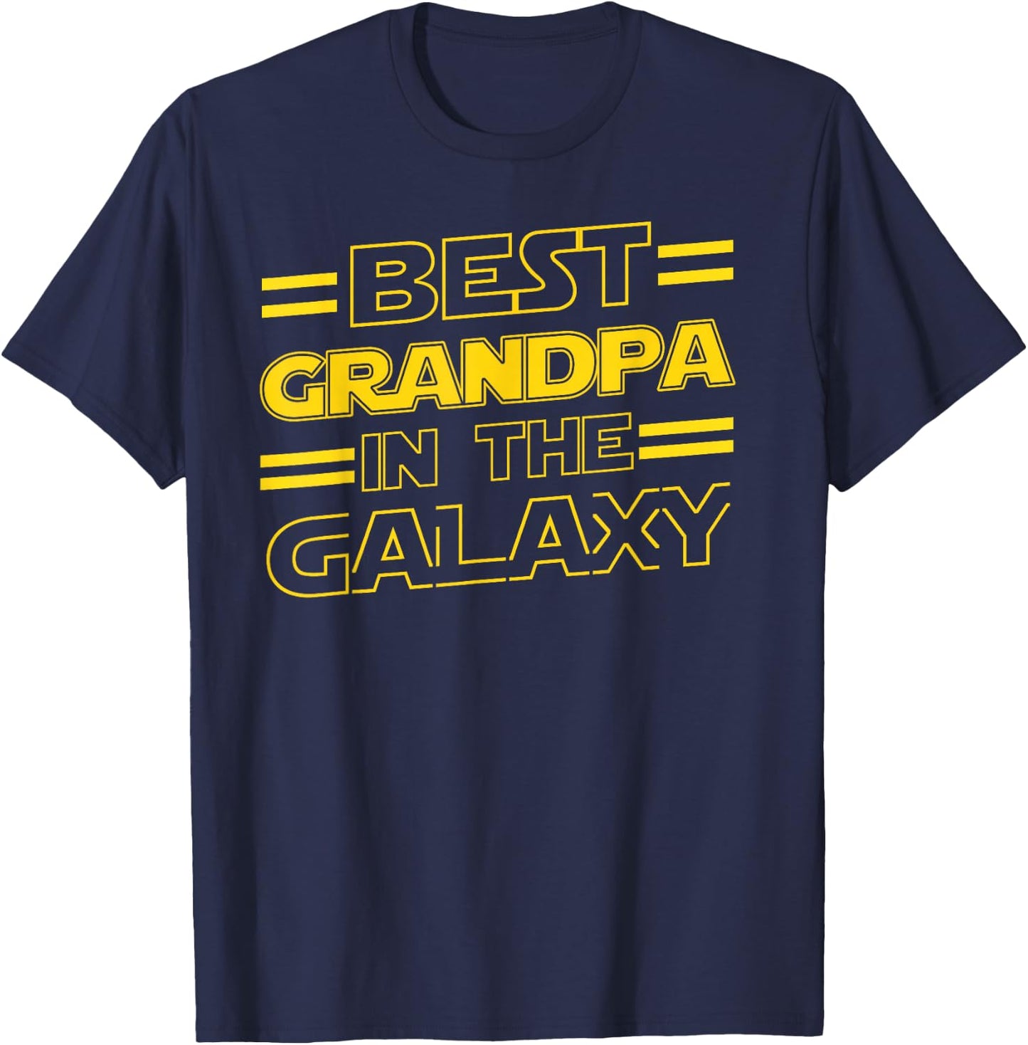 Best Grandpa in the Galaxy Funny Fathers Day Gift T-Shirt - T-Shirt | Navy