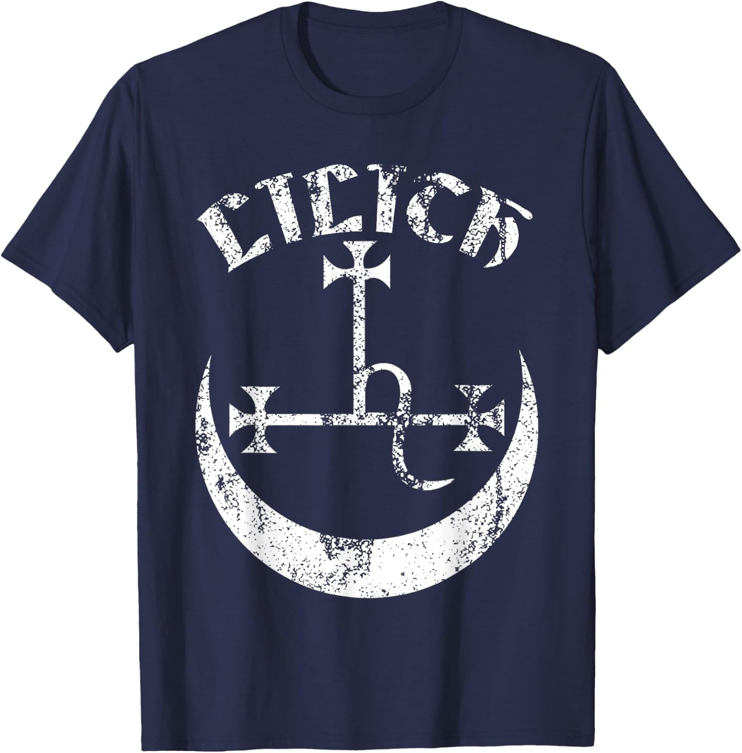 Lilith Moon Devil Black Pagan Samael Witchcraft Occult Goth T-Shirt - T-Shirt | Navy