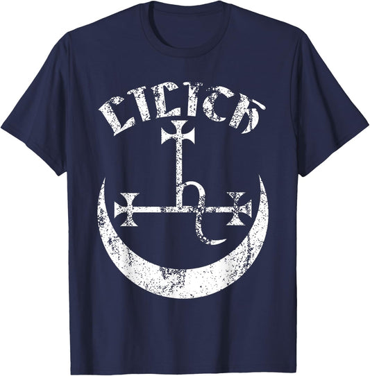 Lilith Moon Devil Black Pagan Samael Witchcraft Occult Goth T-Shirt - T-Shirt | Navy