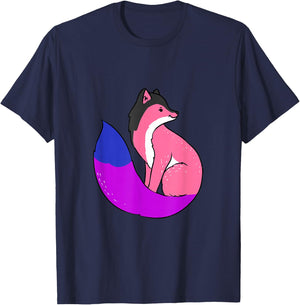Genderfluid Pride Fox Genderfluid T-Shirt - T-Shirt | Navy