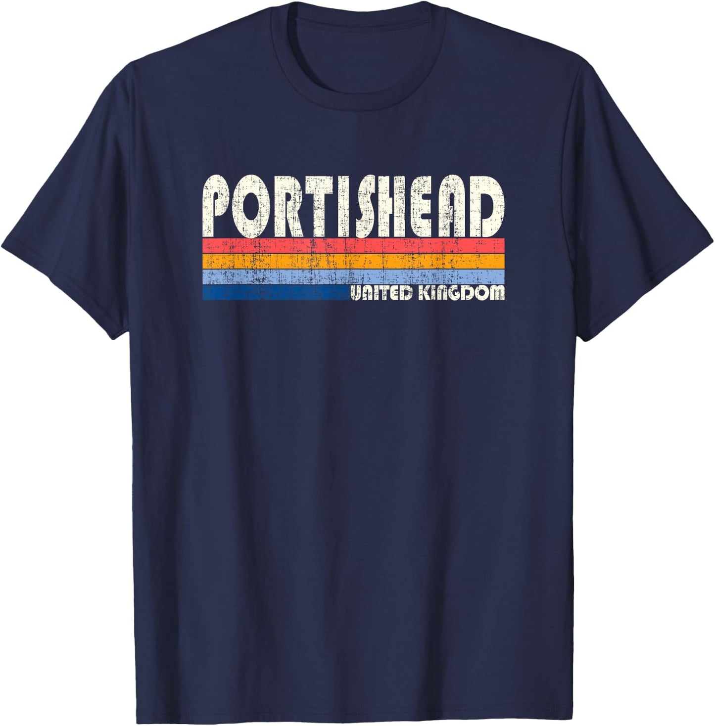 Retro Vintage 70s 80s Style Portishead, United Kingdom T-Shirt - T-Shirt | Navy
