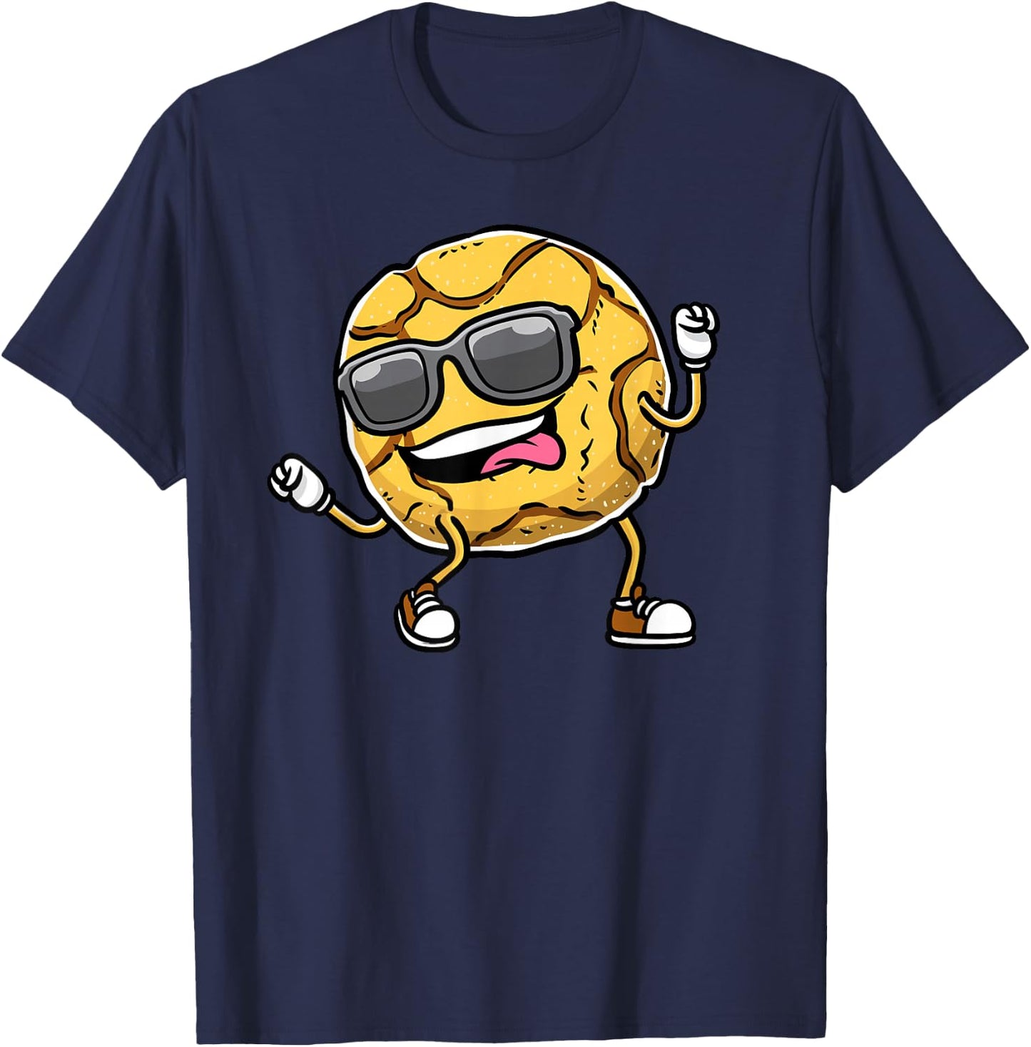 Dancing Ginger Snap Cookie With Sunglasses T-Shirt - T-Shirt | Navy