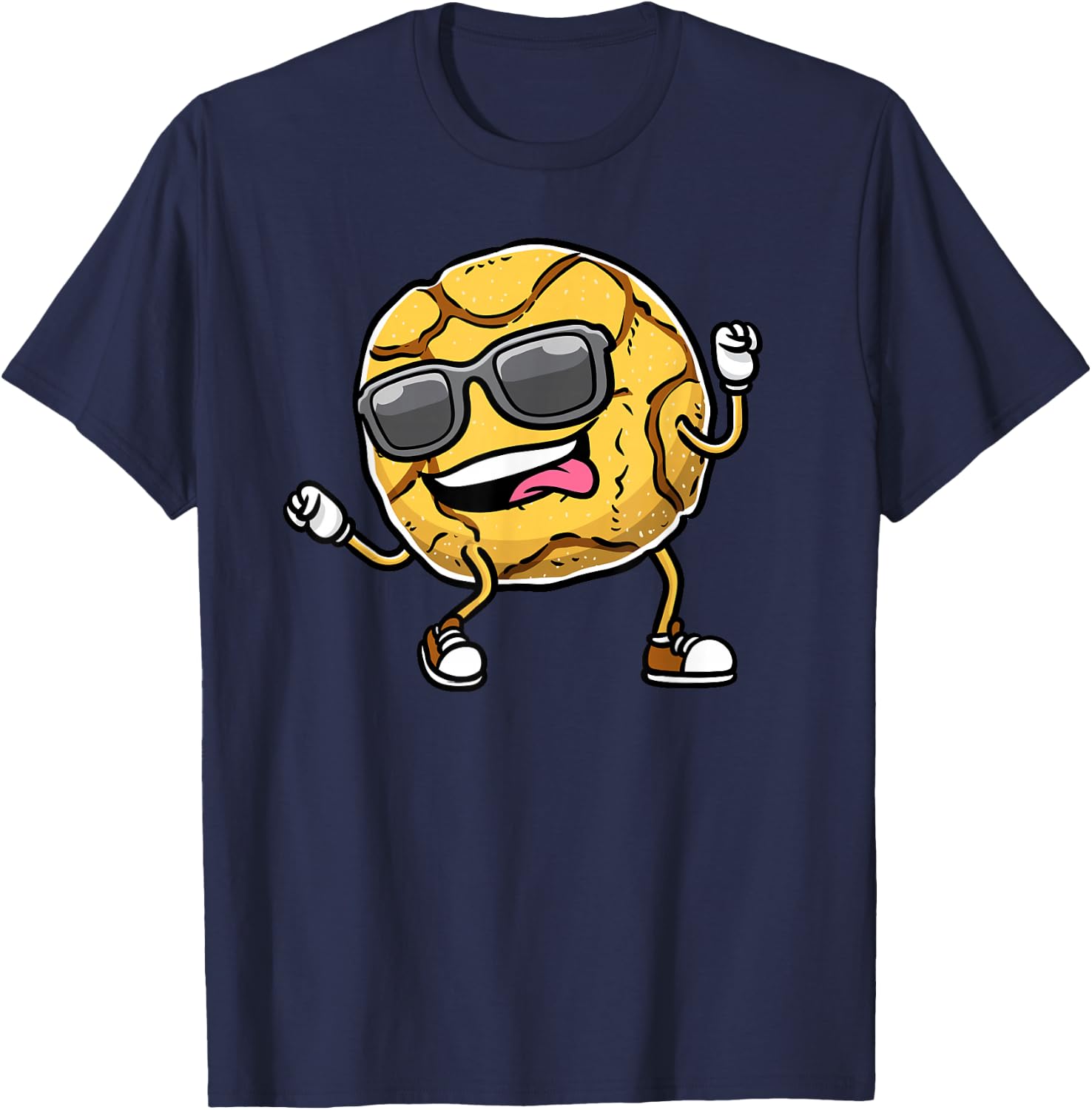 Dancing Ginger Snap Cookie With Sunglasses T-Shirt - T-Shirt | Navy