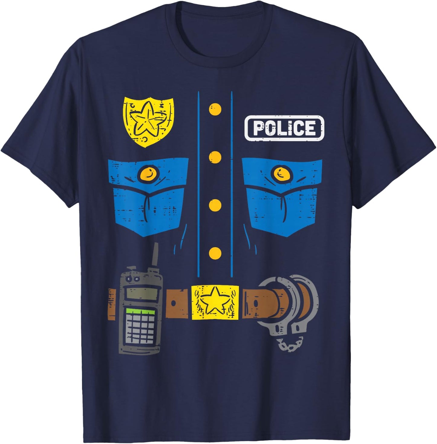 Police Costume Funny Cop Law Enforcement Men Boys Kids T-Shirt - T-Shirt | Navy