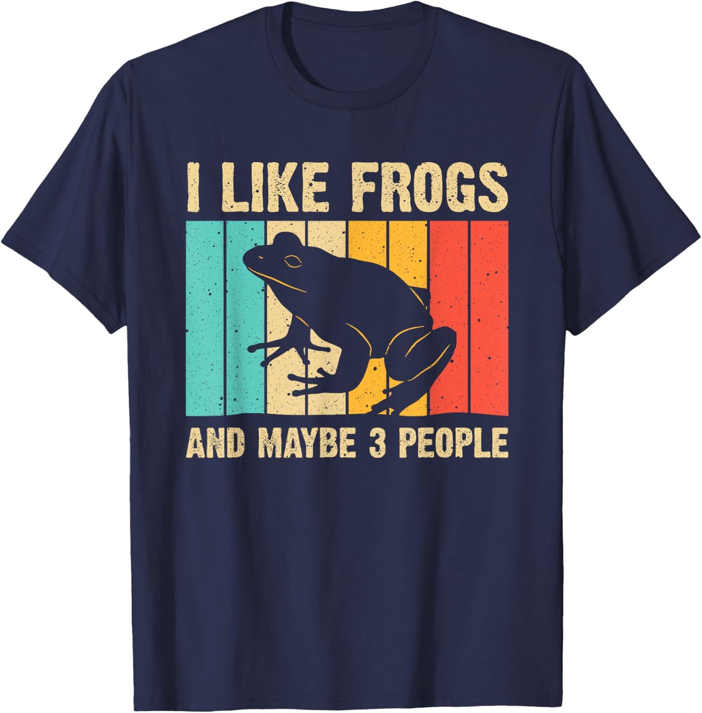 Cute Frog Design For Toad Lover Men Women Amphibian Animals T-Shirt - T-Shirt | Navy