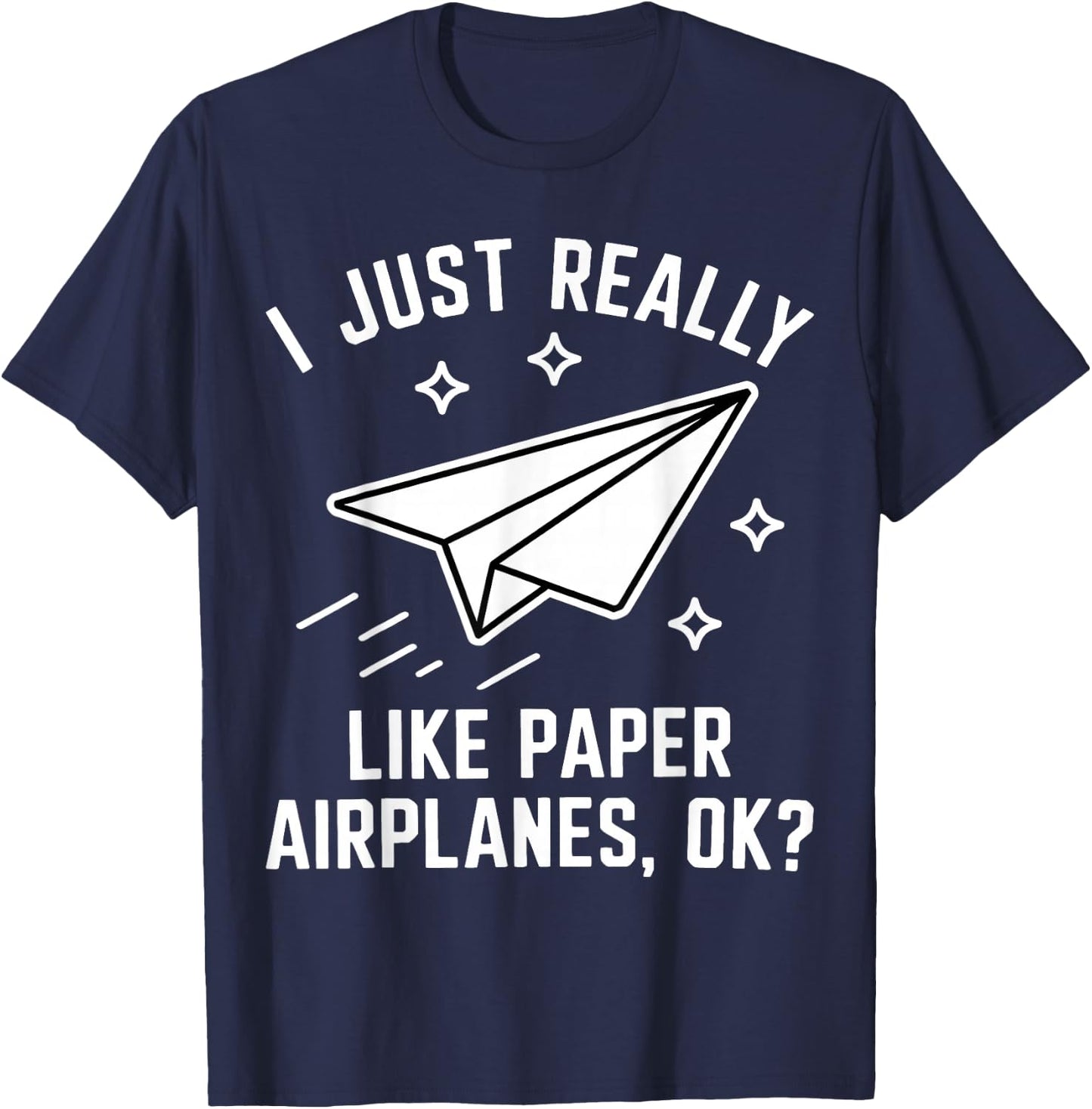 Funny Paper Airplane T-Shirt - T-Shirt | Navy