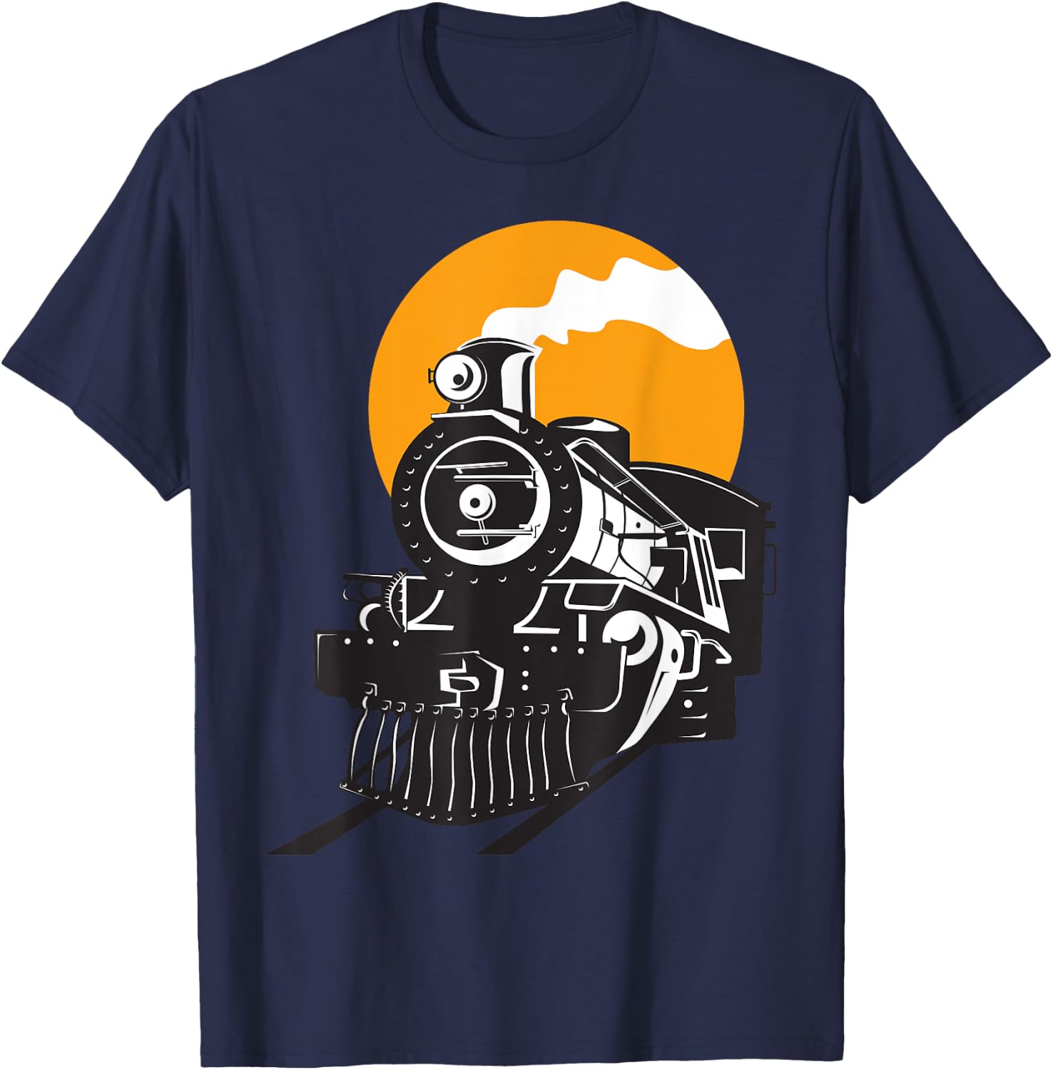 Retro Steam Train Railway Locomotive T-Shirt - T-Shirt | Navy