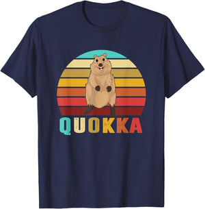 Cute Australia Animal Kids Gift Retro Quokka T-Shirt - T-Shirt | Navy