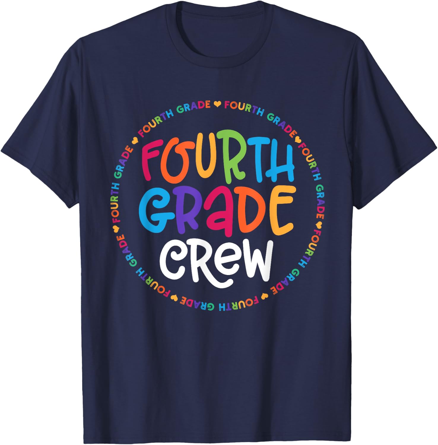 Fourth Grade Crew 4th Grade Back To School Teacher T-Shirt - T-Shirt | Navy