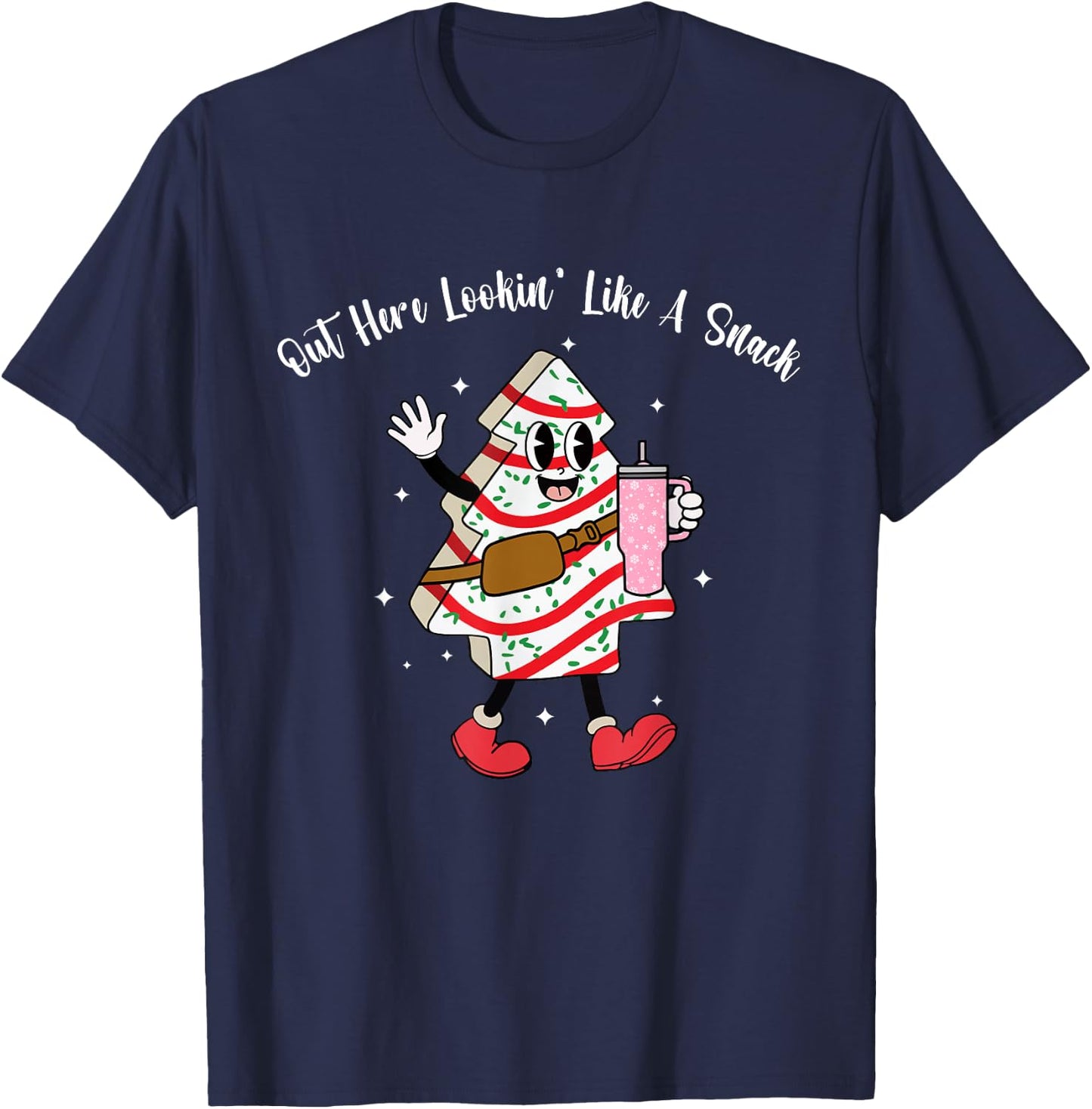 Boojee Out Here Lookin Like A Snack Funny Christmas T-Shirt - T-Shirt | Navy