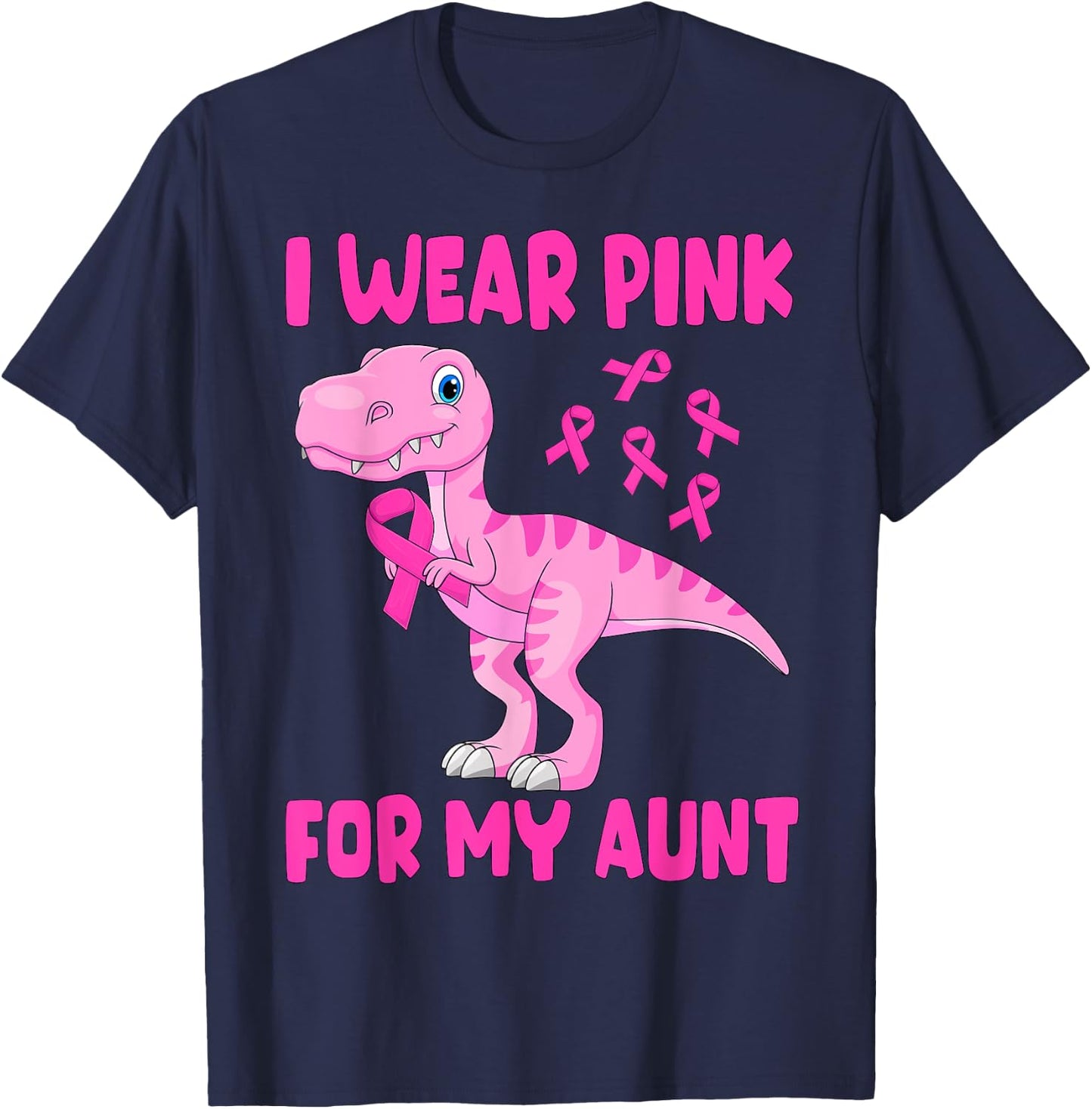 I Wear Pink For My Aunt Breast Cancer Awareness Toddler Kids T-Shirt - T-Shirt | Navy
