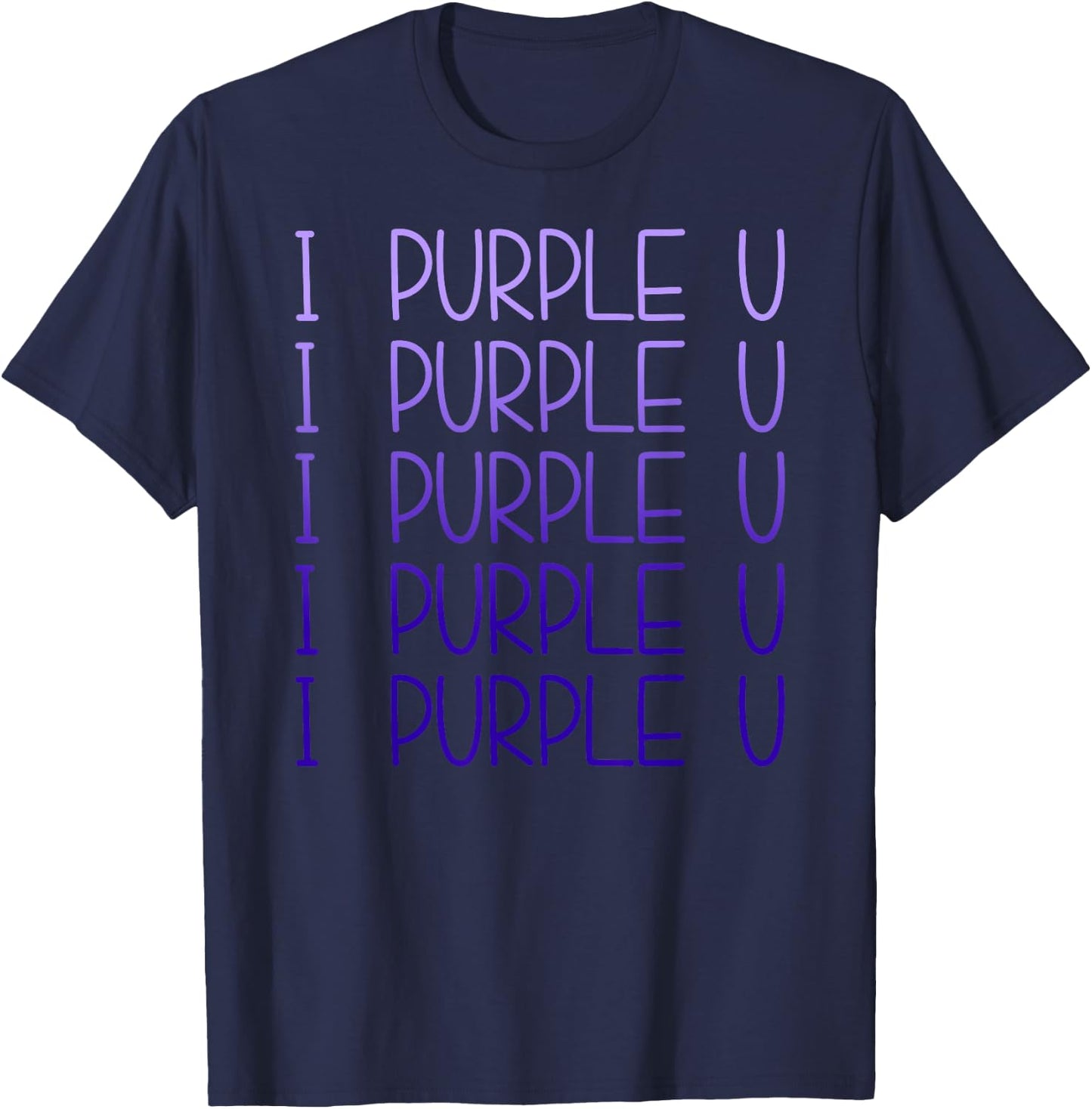 I Purple U Gradient K-Pop Fan T-Shirt - T-Shirt | Navy