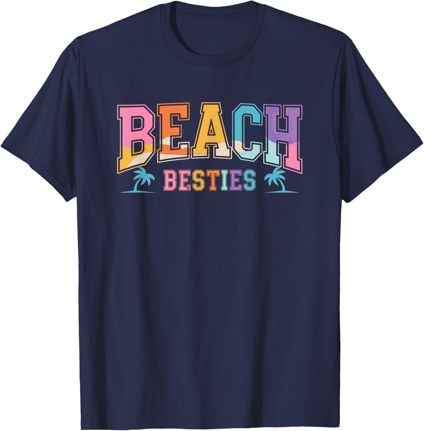 Beach Besties Summer Vibes Fun Time T-Shirt - T-Shirt | Navy