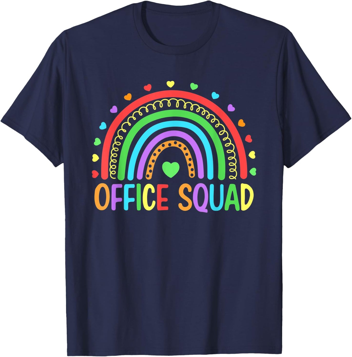 Rainbow Office Squad School Secretary Office Staff Clerk T-Shirt - T-Shirt | Navy