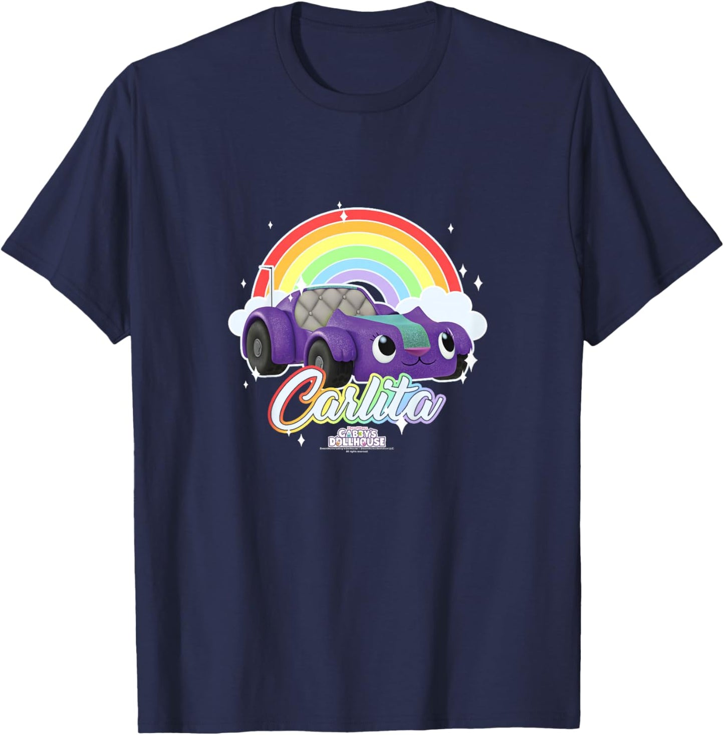 Kids Gabby's Dollhouse Carlita Rainbow Portrait T-Shirt - T-Shirt | Navy